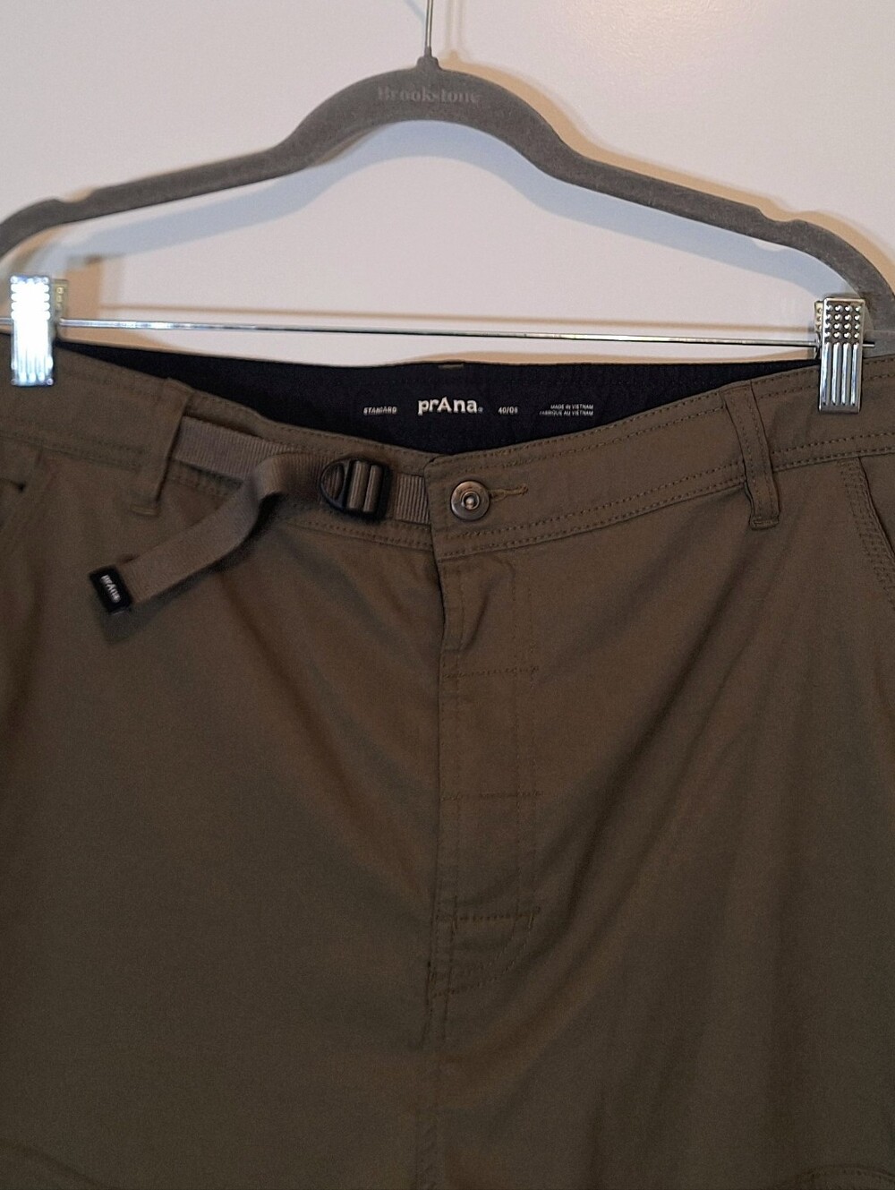 PrAna Zion Stretch Cargo Hiking Shorts 40/08 Olive Green Outdoors Gorpcore - Picture 3 of 16